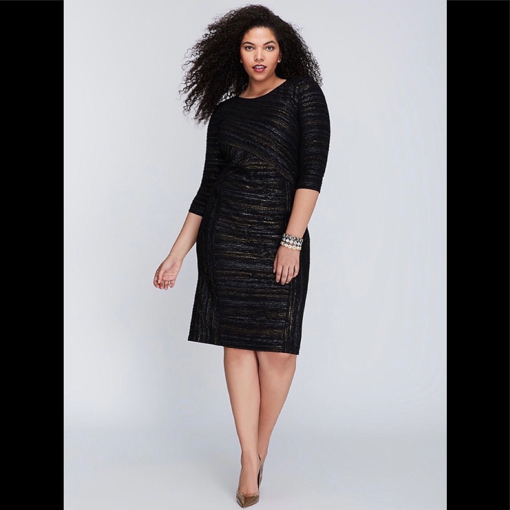 🆕NEW! Black Silver and Gold Metallic Sheath Dress - Picture 4 of 16